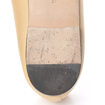 Chanel Lambskin Cap Toe CC Ballerina Flats 37 Beige Black 12 of 13