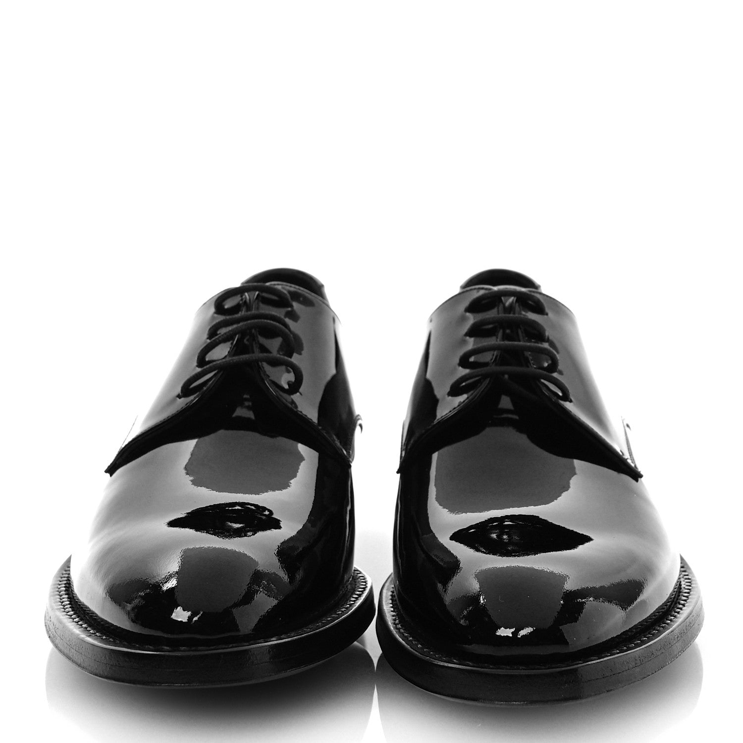 Saint Laurent Patent Calfskin Mens Derby Lace Up Shoes 36 Black 2 of 10