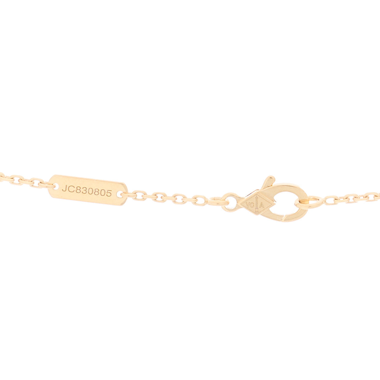 18K Yellow Gold Mother of Pearl Vintage Alhambra Pendant Necklace