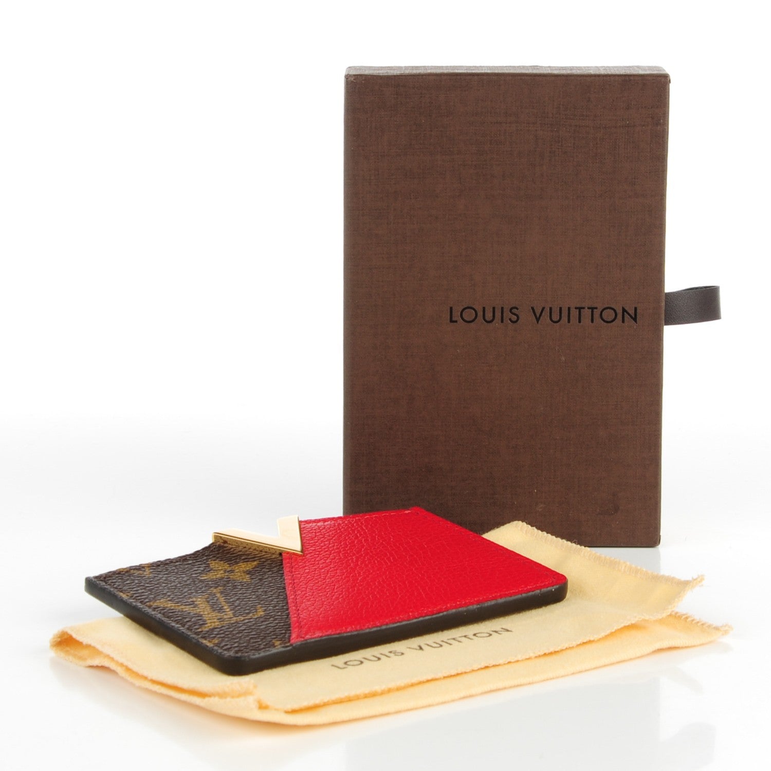 Louis Vuitton Calfskin Monogram Kimono Tote Card Holder Cherry 4 of 7