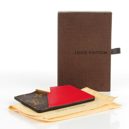 Louis Vuitton Calfskin Monogram Kimono Tote Card Holder Cherry 4 of 7