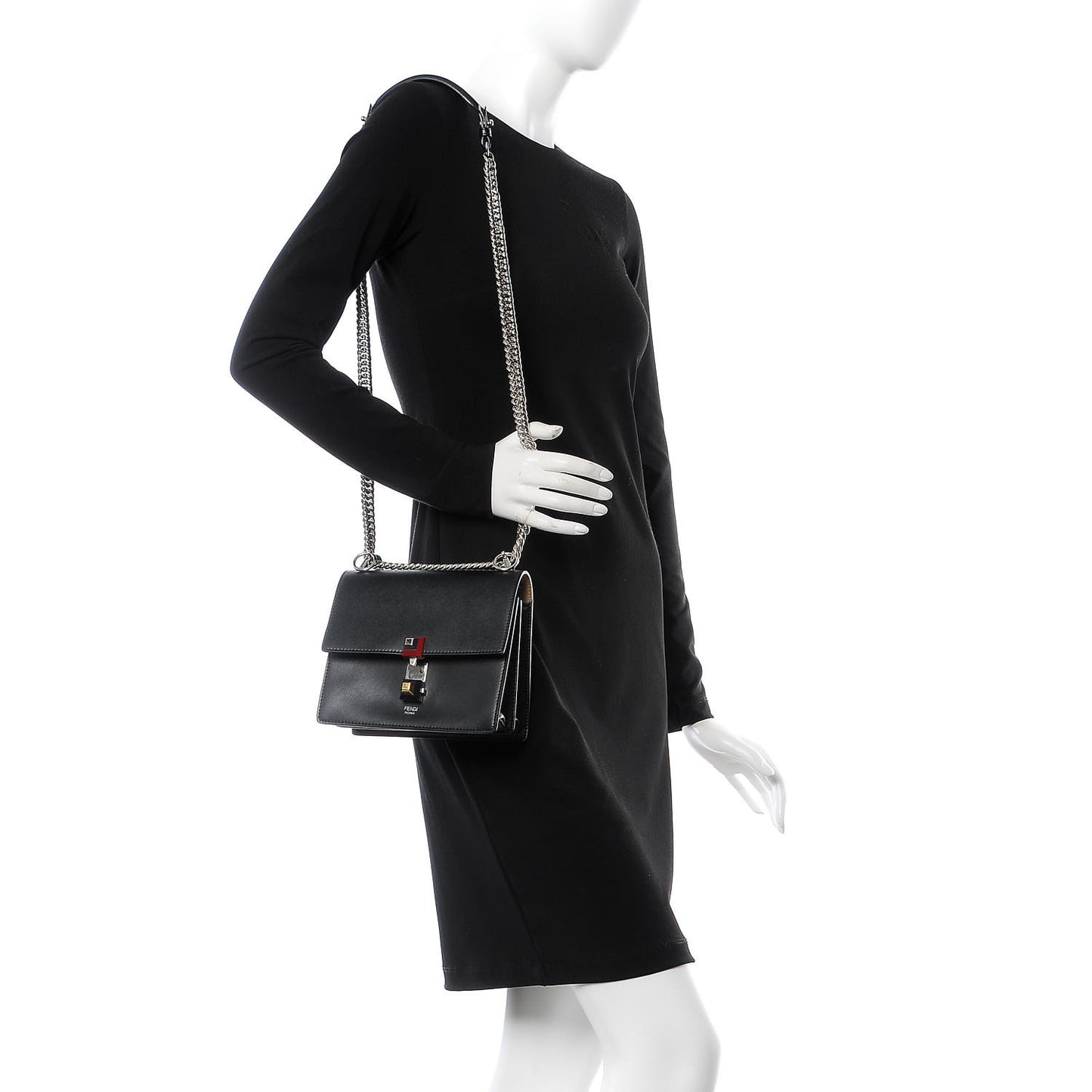 Vitello Liberty Studded Small Kan I Shoulder Bag Black Multicolor