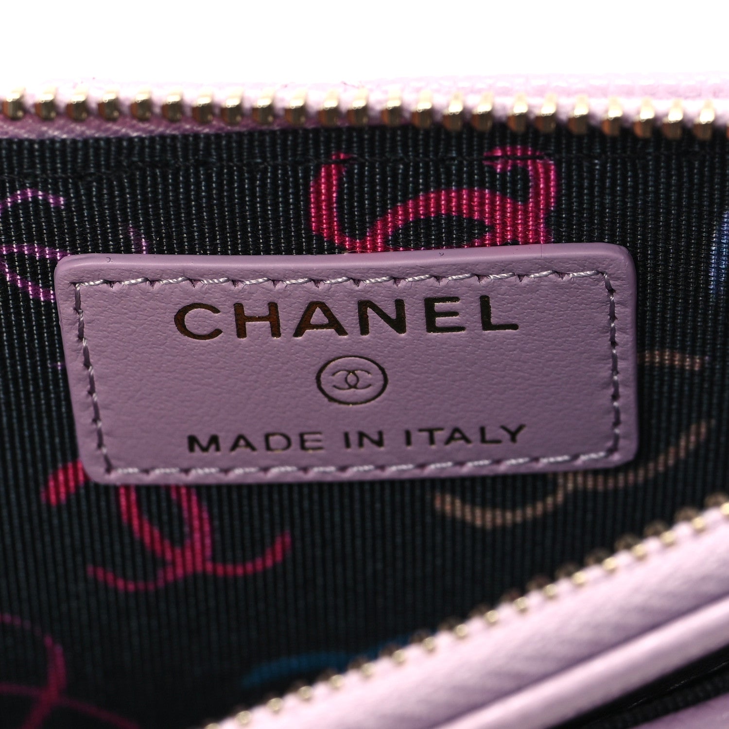 Chanel Caviar Quilted CC Zip Around Card Holder Light Purple 6 of 8