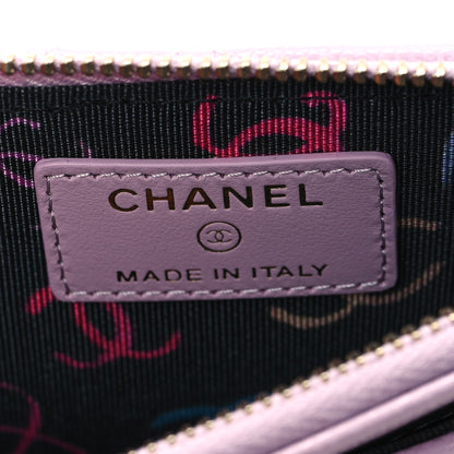 Chanel Caviar Quilted CC Zip Around Card Holder Light Purple 6 of 8