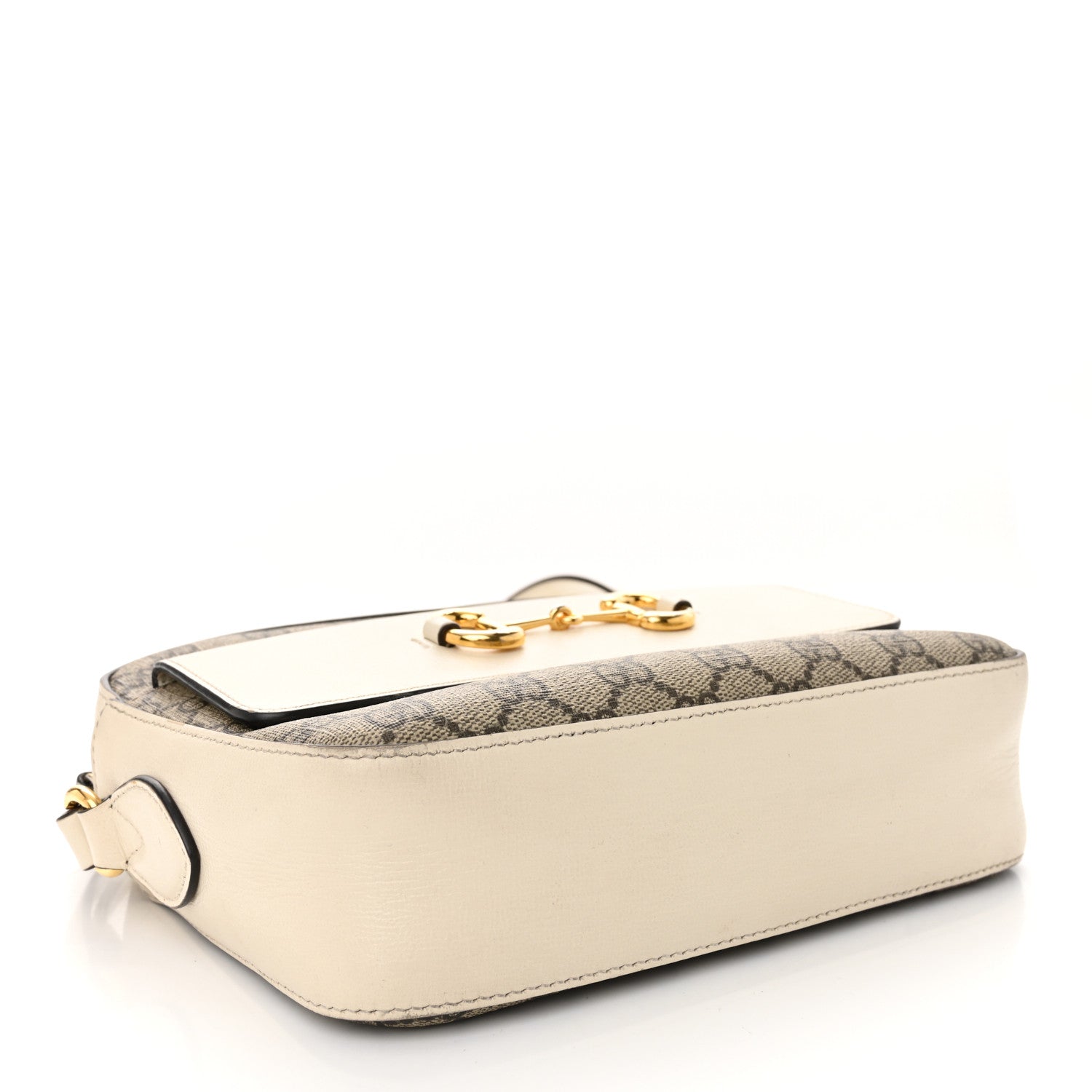 Gucci GG Supreme Monogram Small Horsebit 1955 Shoulder Bag Beige Mystic White 4 of 12