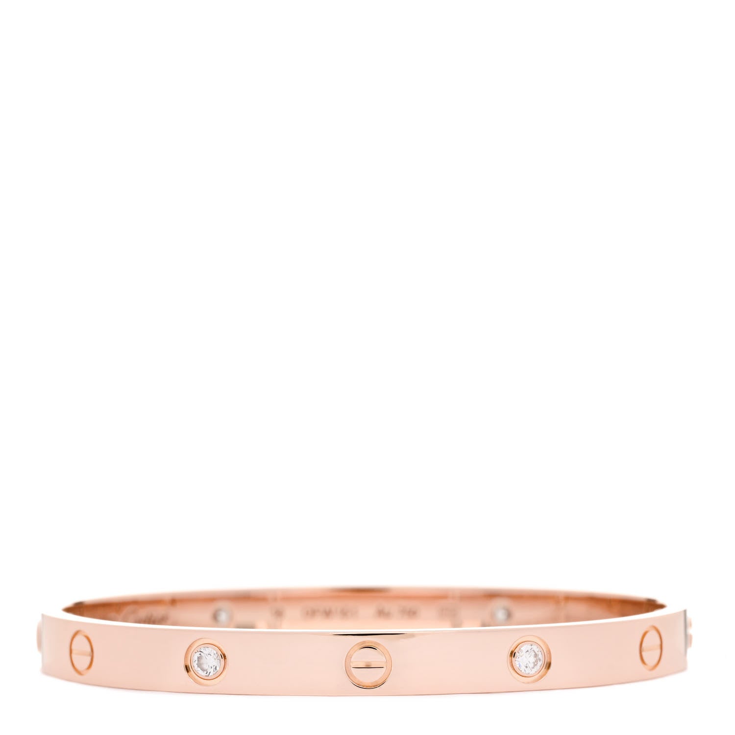 Cartier 18K Pink Gold 4 Diamond LOVE Bracelet 18 1 of 7
