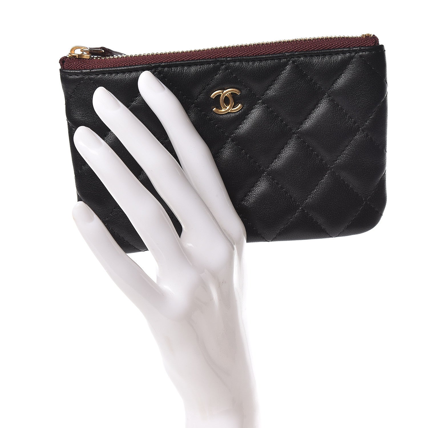 Chanel Lambskin Quilted Small Cosmetic Case Black 2 of 8