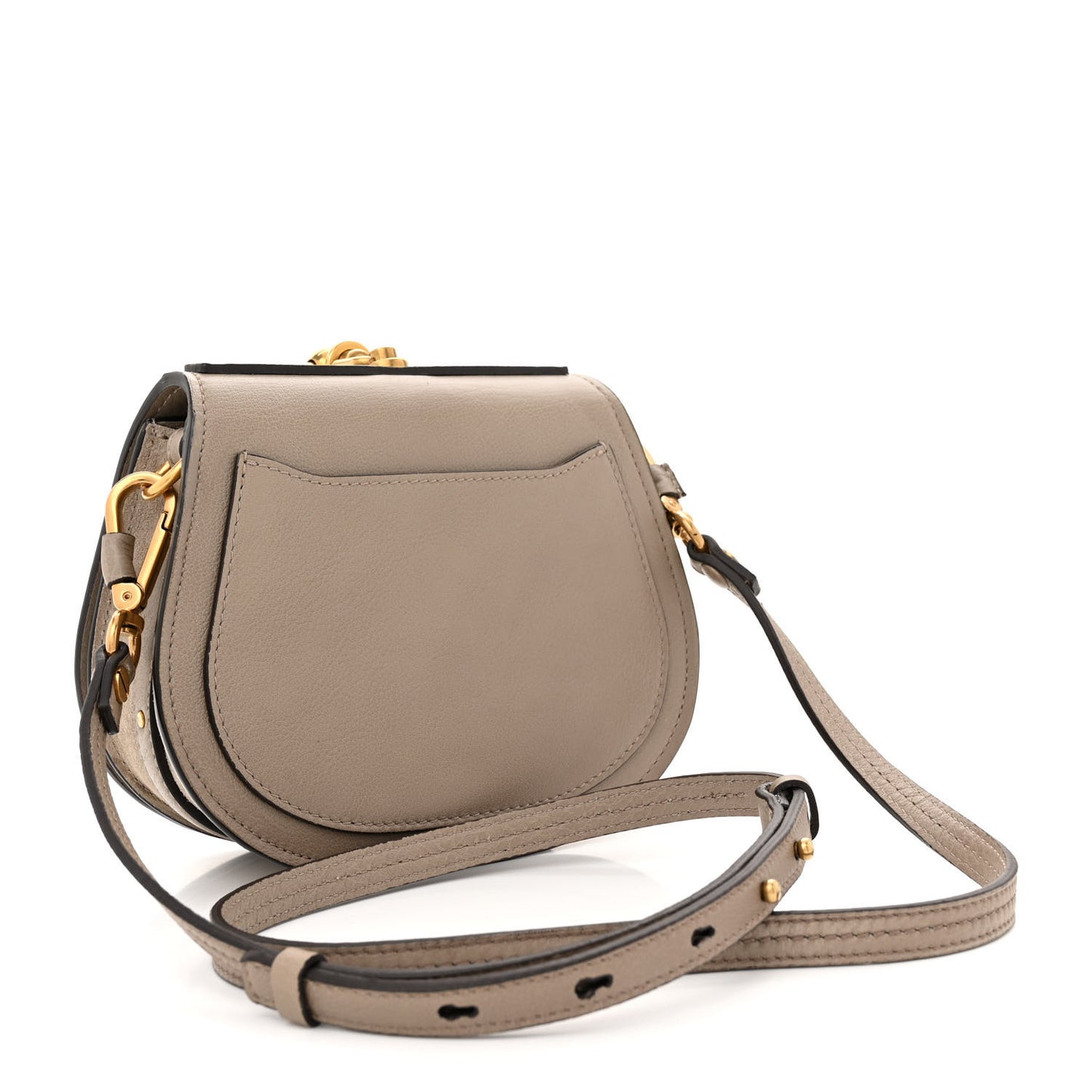 Calfskin Suede Small Nile Bracelet Bag Motty Grey