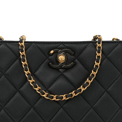 Chanel Shiny Lambskin Quilted Enamel CC Shoulder Bag Black 9 of 12