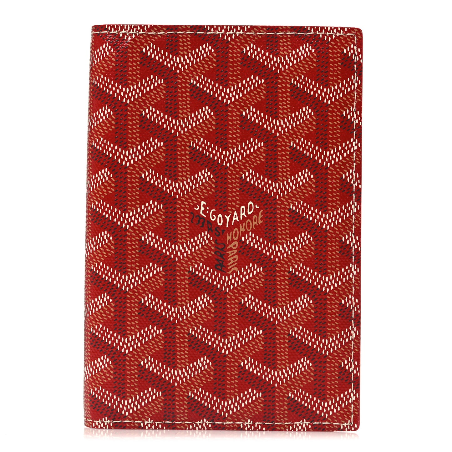 Goyardine Grenelle Passport Wallet Red