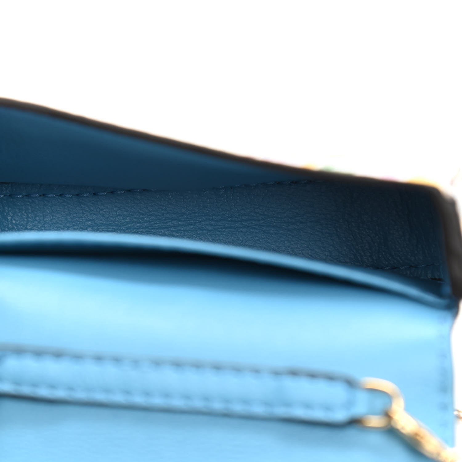 Fendi X SARAH COLEMAN Vitello Liberty Ceylon Micro FF Fish Eye Embossed Nano Baguette Charm Multicolor Cyber Blue 5 of 8