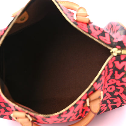 Louis Vuitton Monogram Graffiti Speedy 30 Fuchsia 5 of 13
