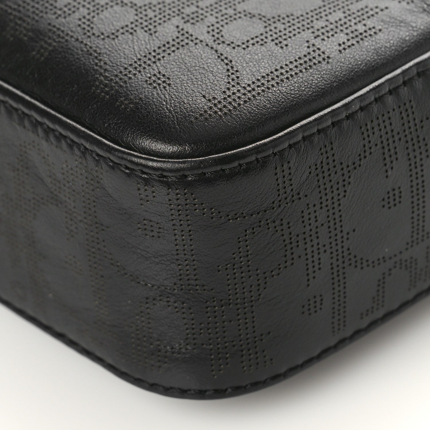 Christian Dior Calfskin Perforated Oblique Galaxy Safari Messenger Bag Black 8 of 8