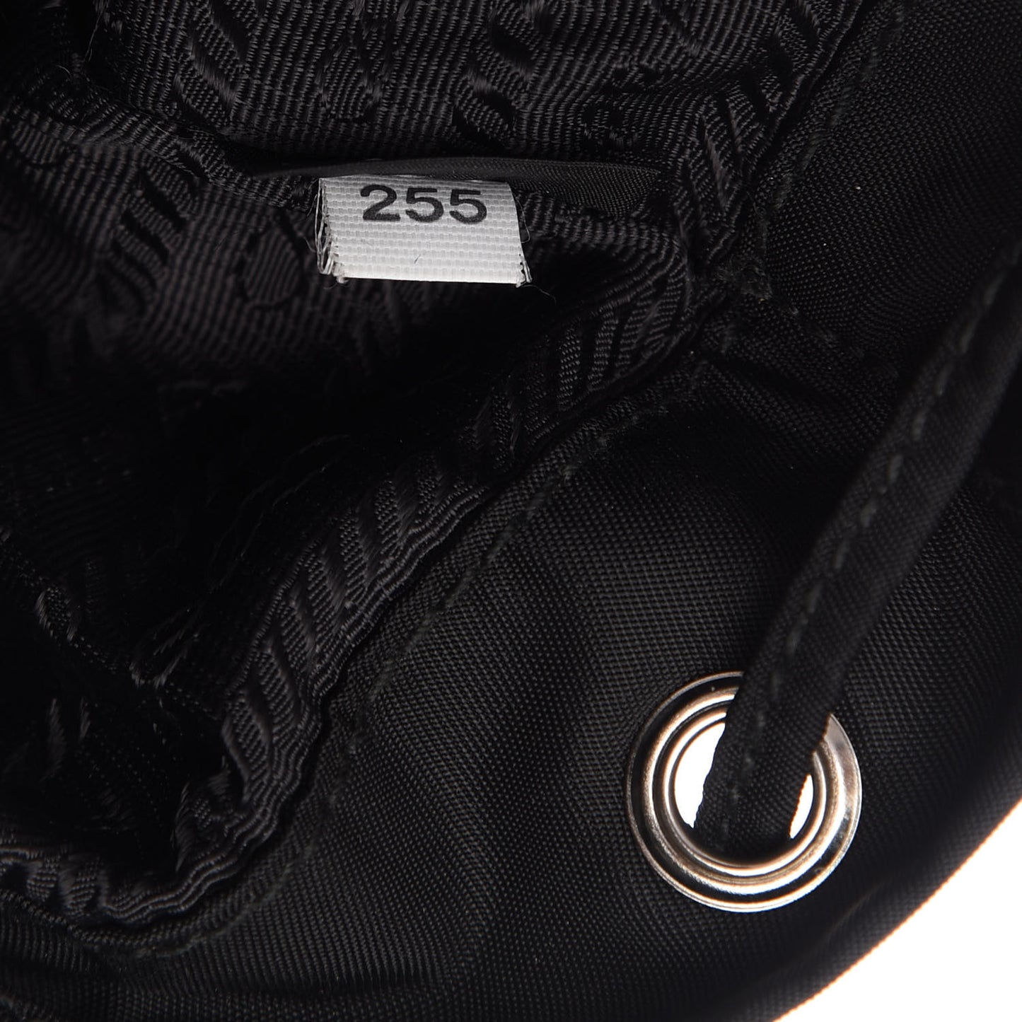 Nylon Vela Drawstring Wristlet Pouch Black