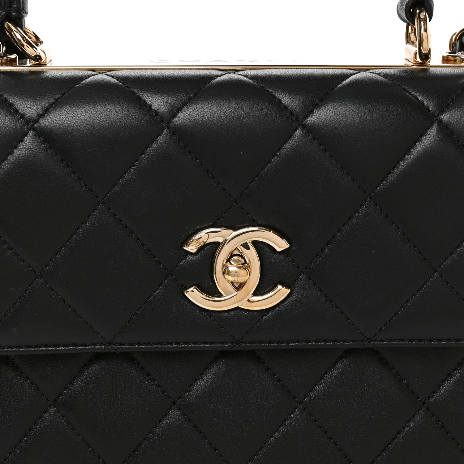 Chanel Lambskin Quilted Small Trendy CC Dual Handle Flap Bag Black Black 8 of 11
