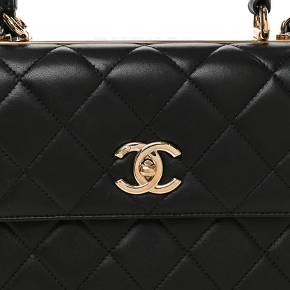 Chanel Lambskin Quilted Small Trendy CC Dual Handle Flap Bag Black Black 8 of 11