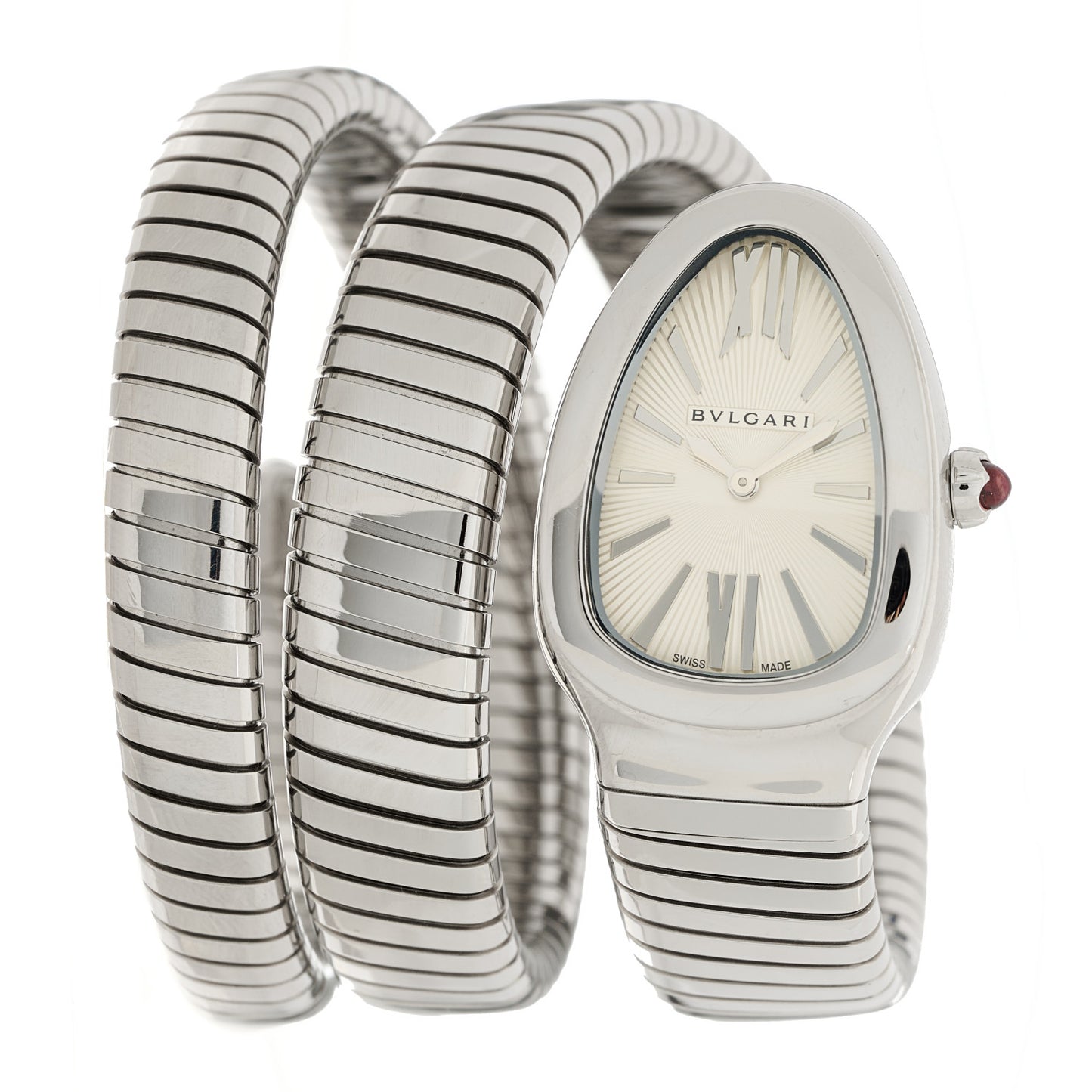 Stainless Steel 35mm Serpenti Tubogas Double Spiral Quartz Watch