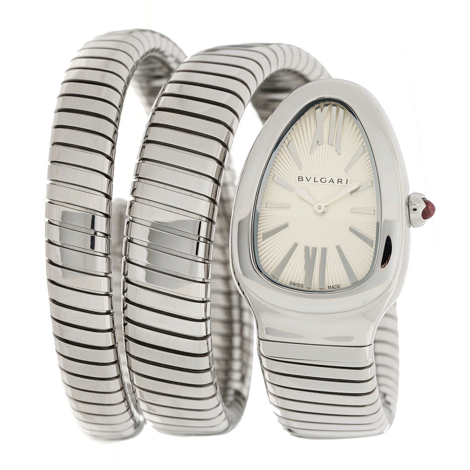 Bulgari Stainless Steel 35mm Serpenti Tubogas Double Spiral Quartz Watch 3 of 6