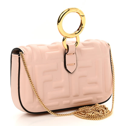 Fendi Nappa Matisse FF Embossed Nano Baguette Charm Rosa Quarzo 3 of 11