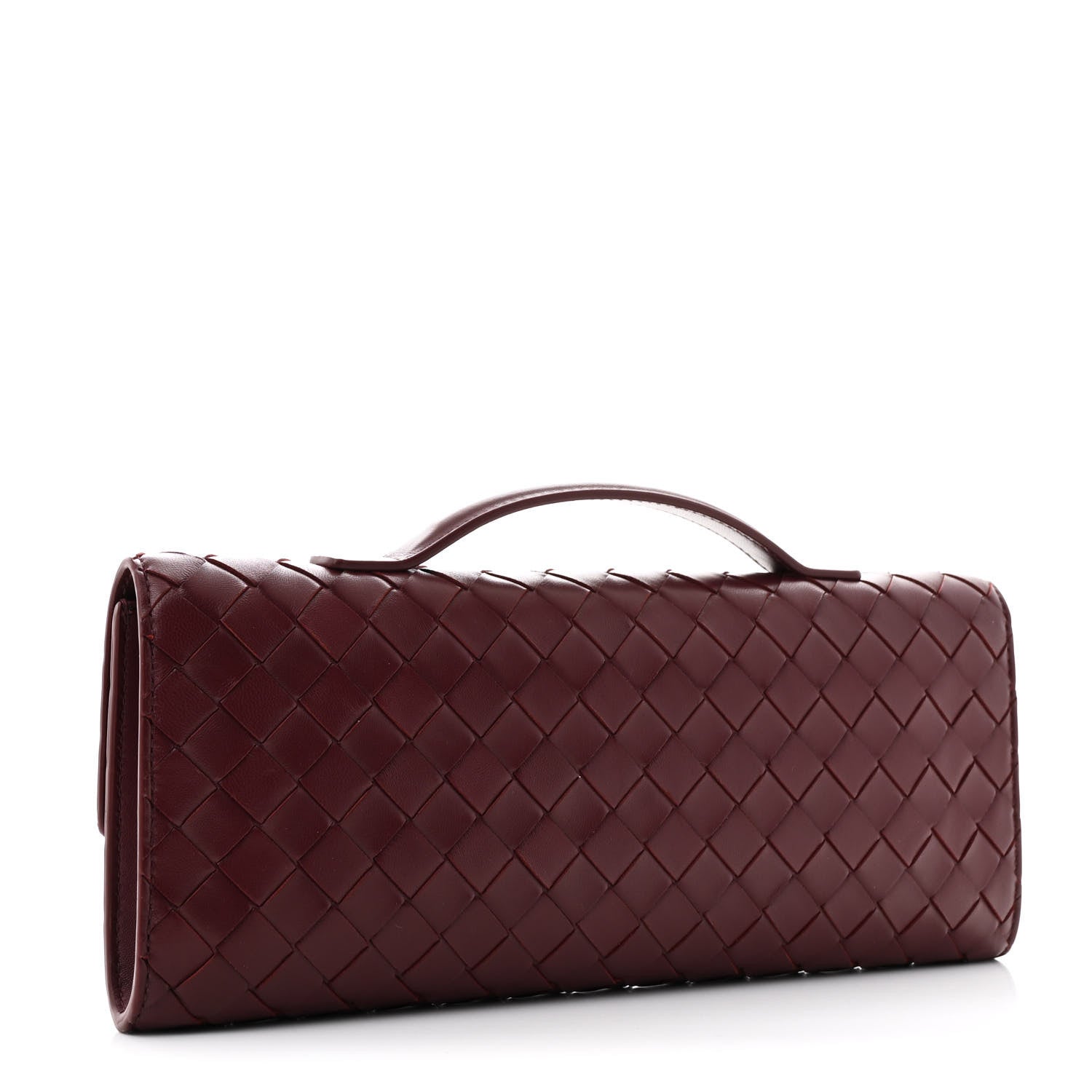 Bottega Veneta Nappa Intrecciato Long Andiamo Top Handle Clutch Barolo 3 of 10