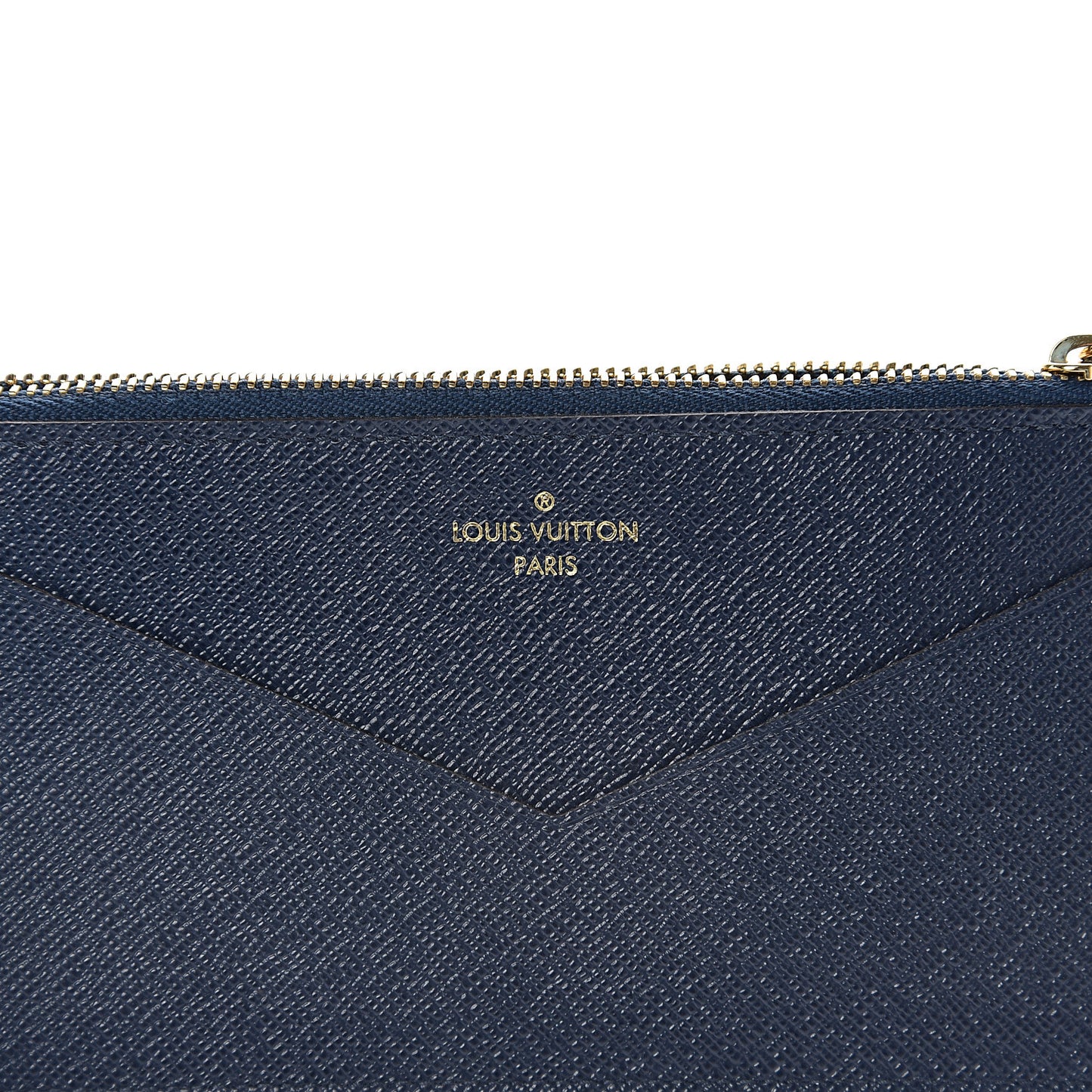 Calfskin Jeanne Wallet Zippered Insert Dark Blue