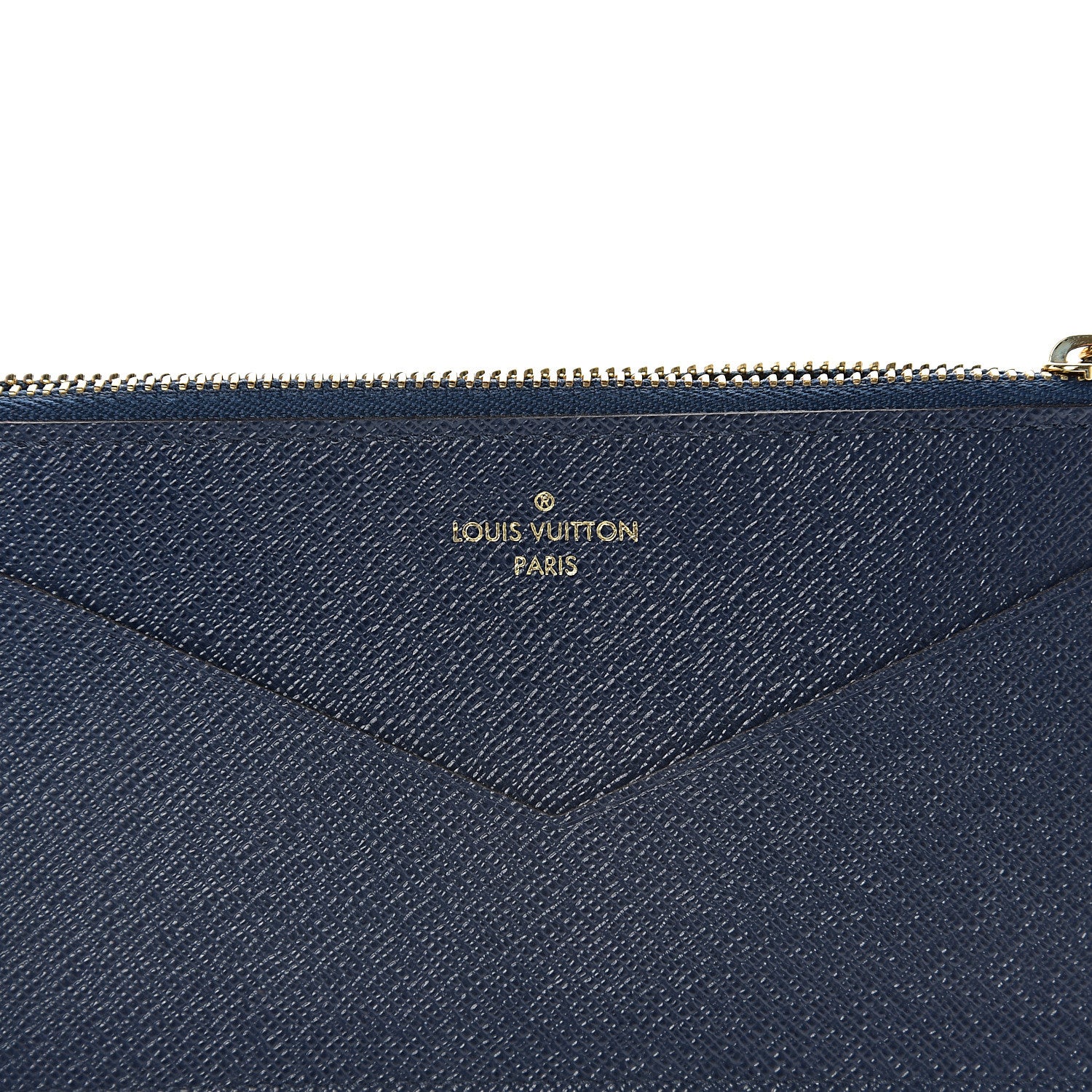 Louis Vuitton Calfskin Jeanne Wallet Zippered Insert Dark Blue 5 of 5