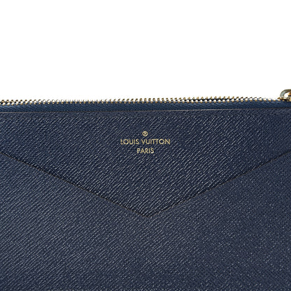 Louis Vuitton Calfskin Jeanne Wallet Zippered Insert Dark Blue 5 of 5