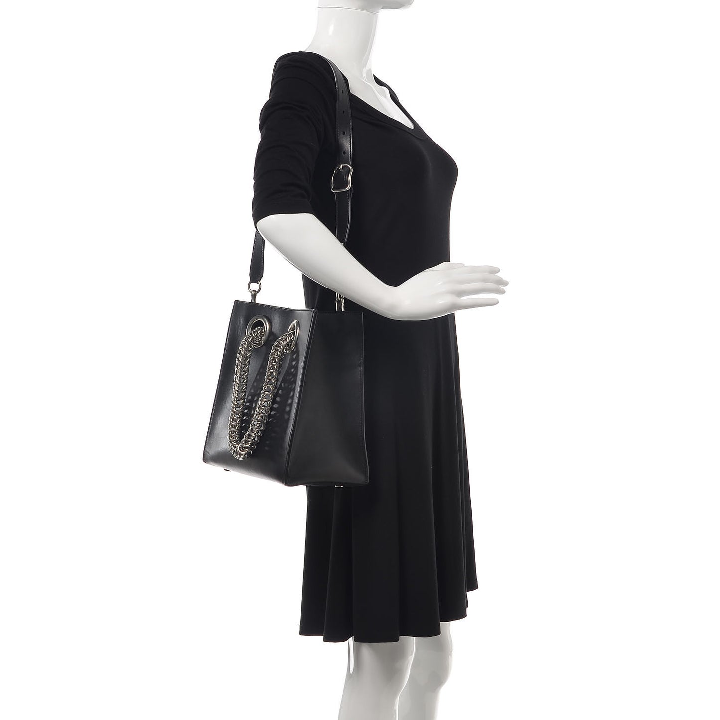 Smooth Calfskin Genesis Box Chain Bag Black