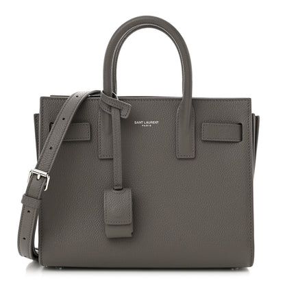 Saint Laurent Grained Calfskin Nano Sac De Jour Fog 1 of 11