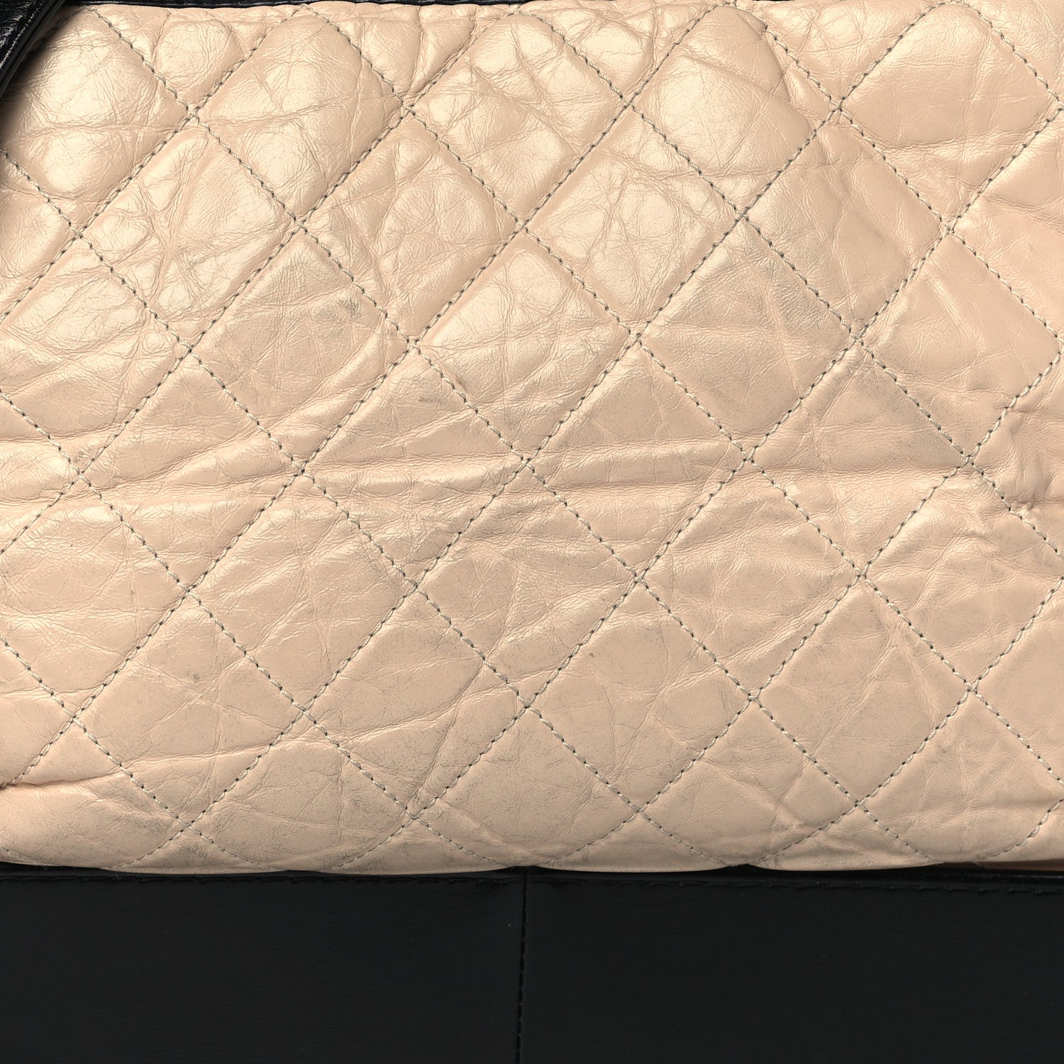 Chanel Aged Calfskin Quilted Large Gabrielle Hobo Beige Black 6 of 13