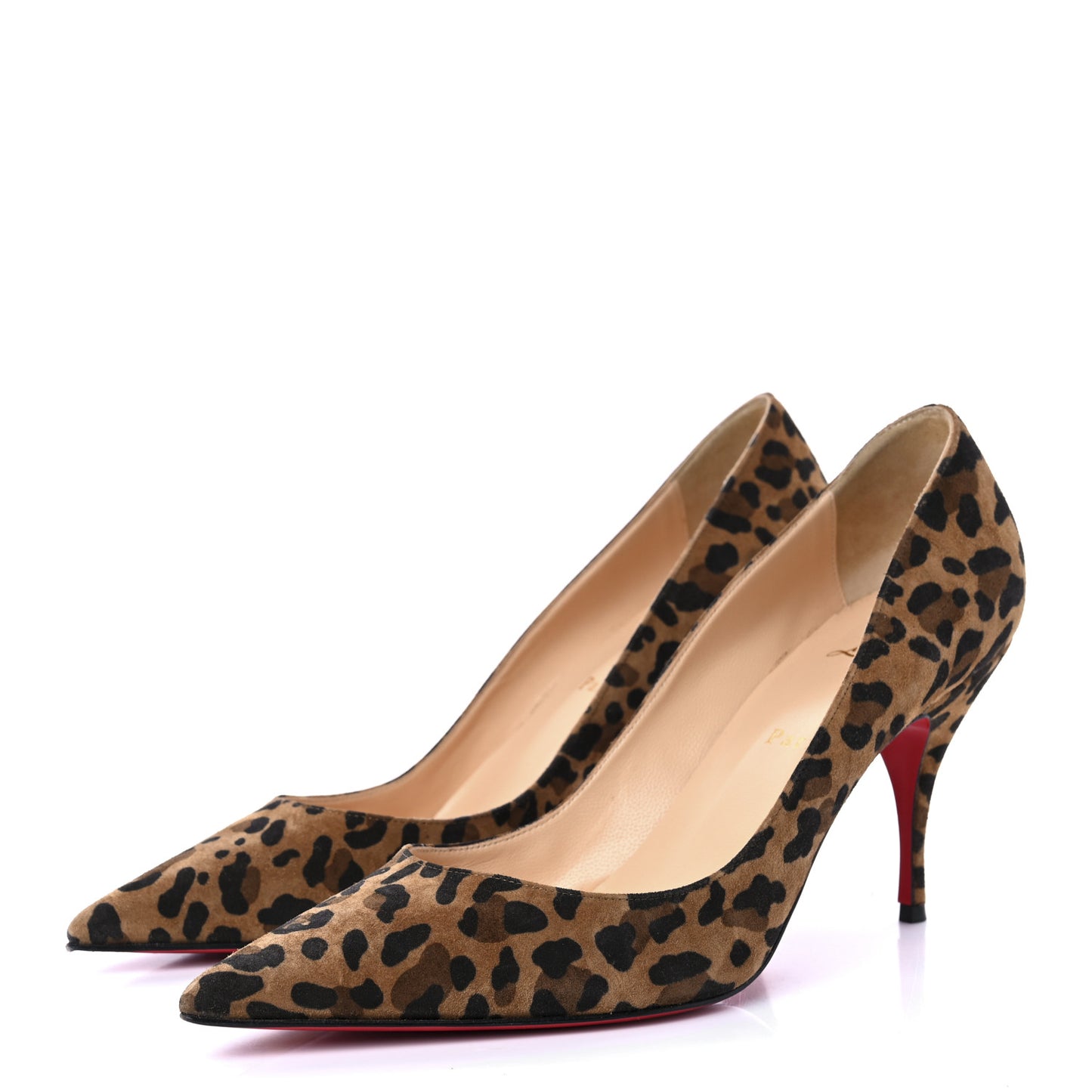 Veau Velours Leopard Clare 80 Pumps 40 Caramel
