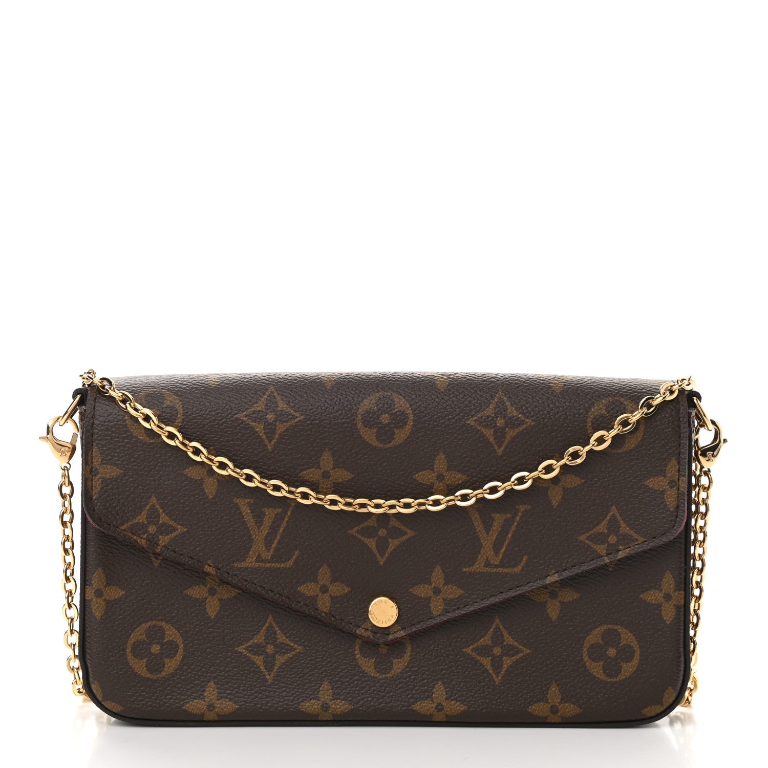 Louis Vuitton Monogram Pochette Felicie Chain Wallet Fuchsia 3 of 13