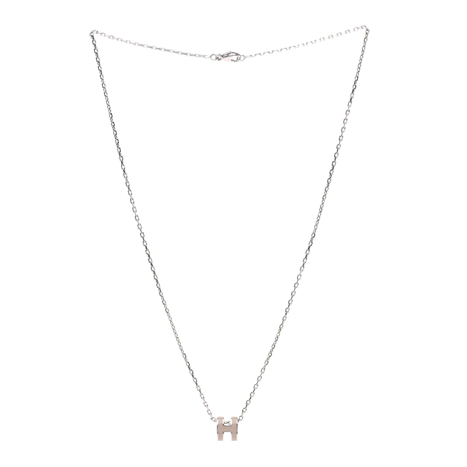 Hermes Palladium Mini Pop H Pendant Necklace Marron Glace 3 of 7