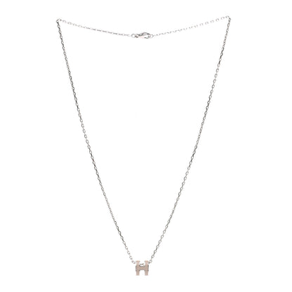 Hermes Palladium Mini Pop H Pendant Necklace Marron Glace 3 of 7