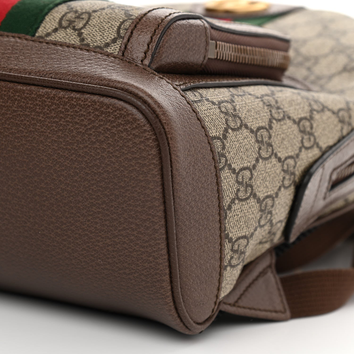 Gucci GG Supreme Monogram Calfskin Web Small Ophidia Day Backpack Beige Ebony New Acero 11 of 11