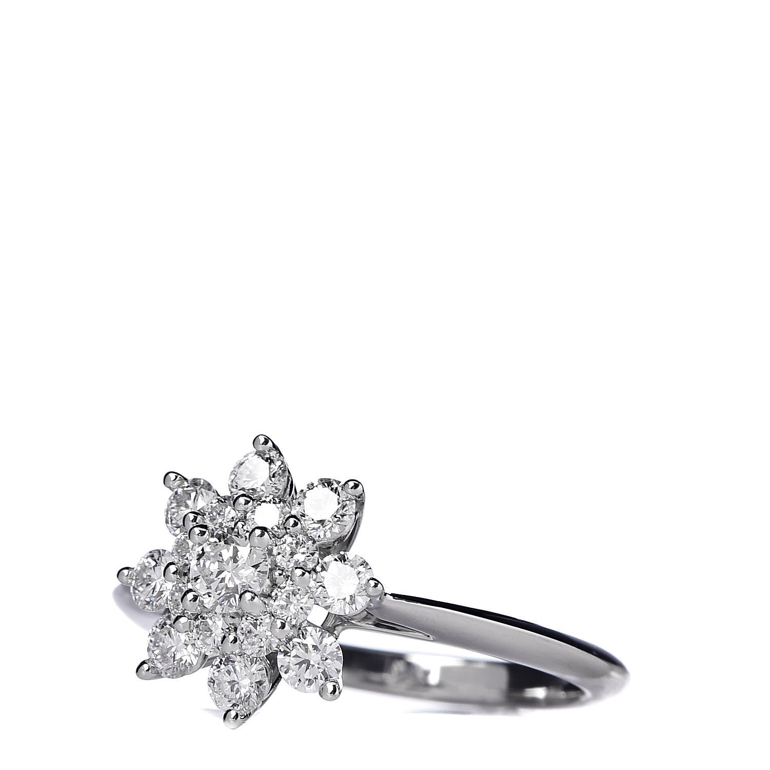 Tiffany Platinum Diamond Flower Ring 50 5.5 3 of 5