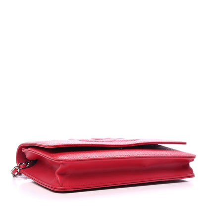 Chanel Caviar Timeless CC Wallet On Chain WOC Red 3 of 4