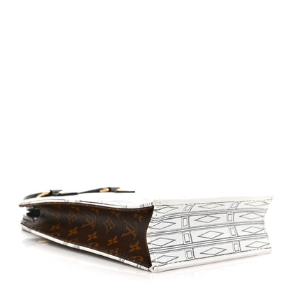 Louis Vuitton X FORNASETTI Calfskin Architettura Petit Sac Plat Black White 3 of 8