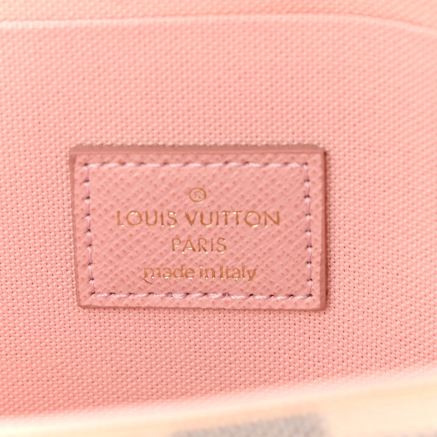 Damier Azur Pochette Felicie Chain Wallet Rose Ballerine