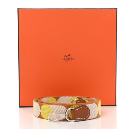 Hermes Toile Swift 25mm Sangle Flipperball Shoulder Strap Caramel Nata Gold 4 of 4