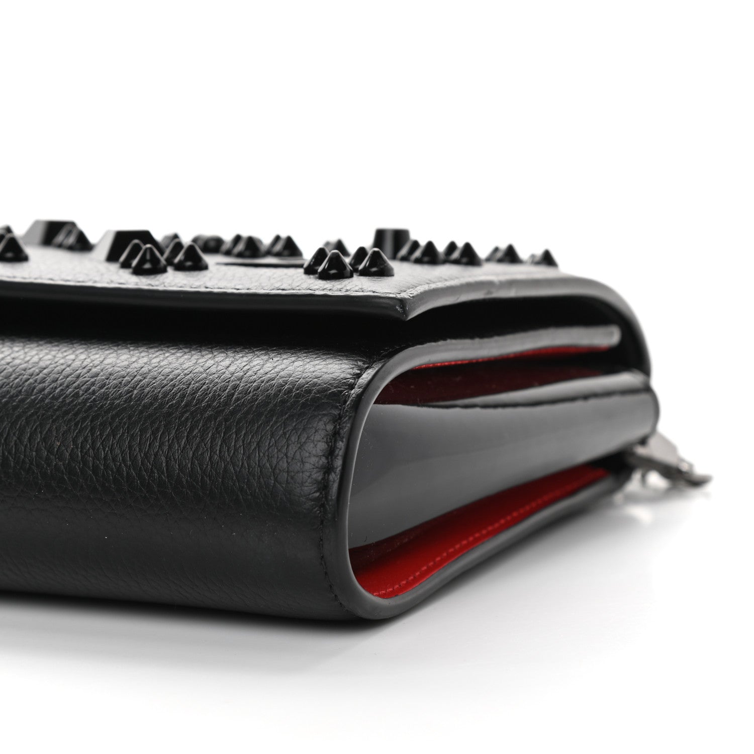 Christian Louboutin Calfskin Spikes Loubinthesky Paloma Clutch Black 9 of 10