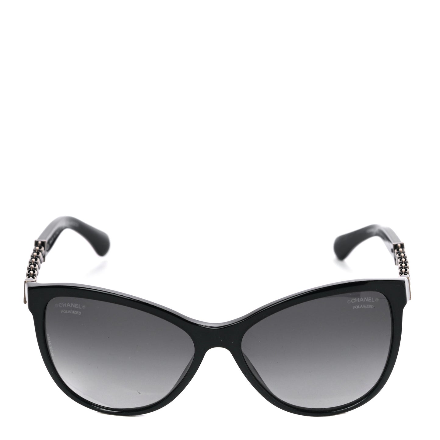 Acetate Polarized Cat Eye Chain Sunglasses 5326 Black