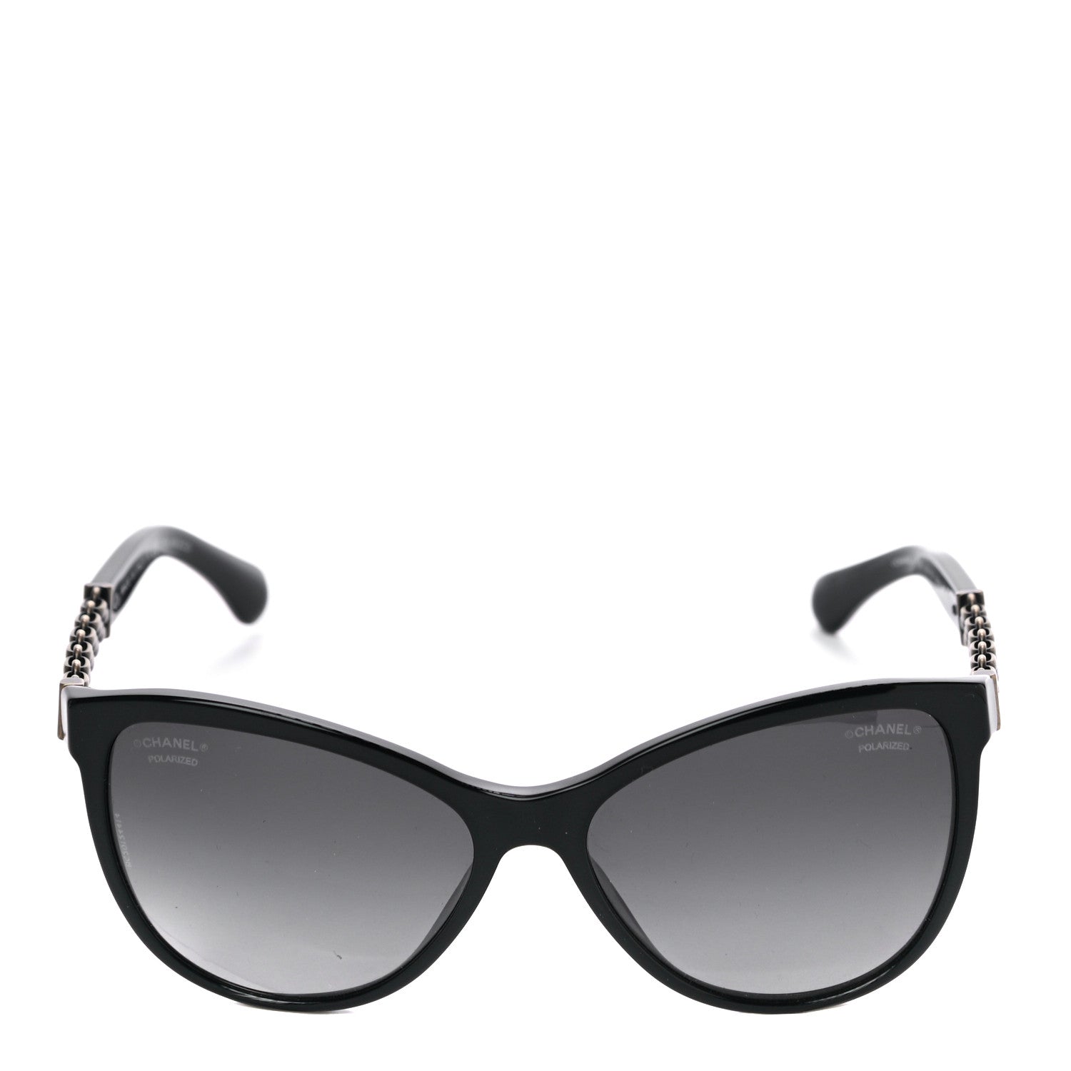 Chanel Acetate Polarized Cat Eye Chain Sunglasses 5326 Black 4 of 7