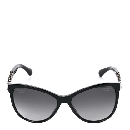 Chanel Acetate Polarized Cat Eye Chain Sunglasses 5326 Black 4 of 7