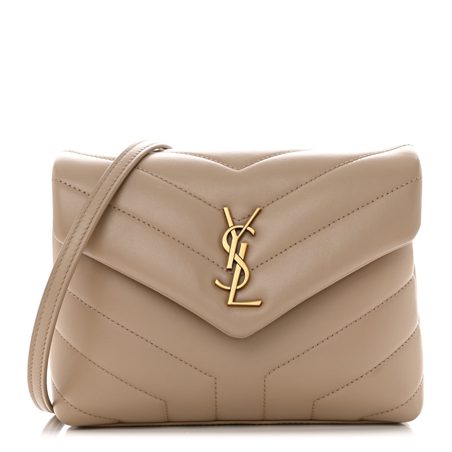 Calfskin Y Quilted Monogram Toy Loulou Crossbody Bag Dark Beige