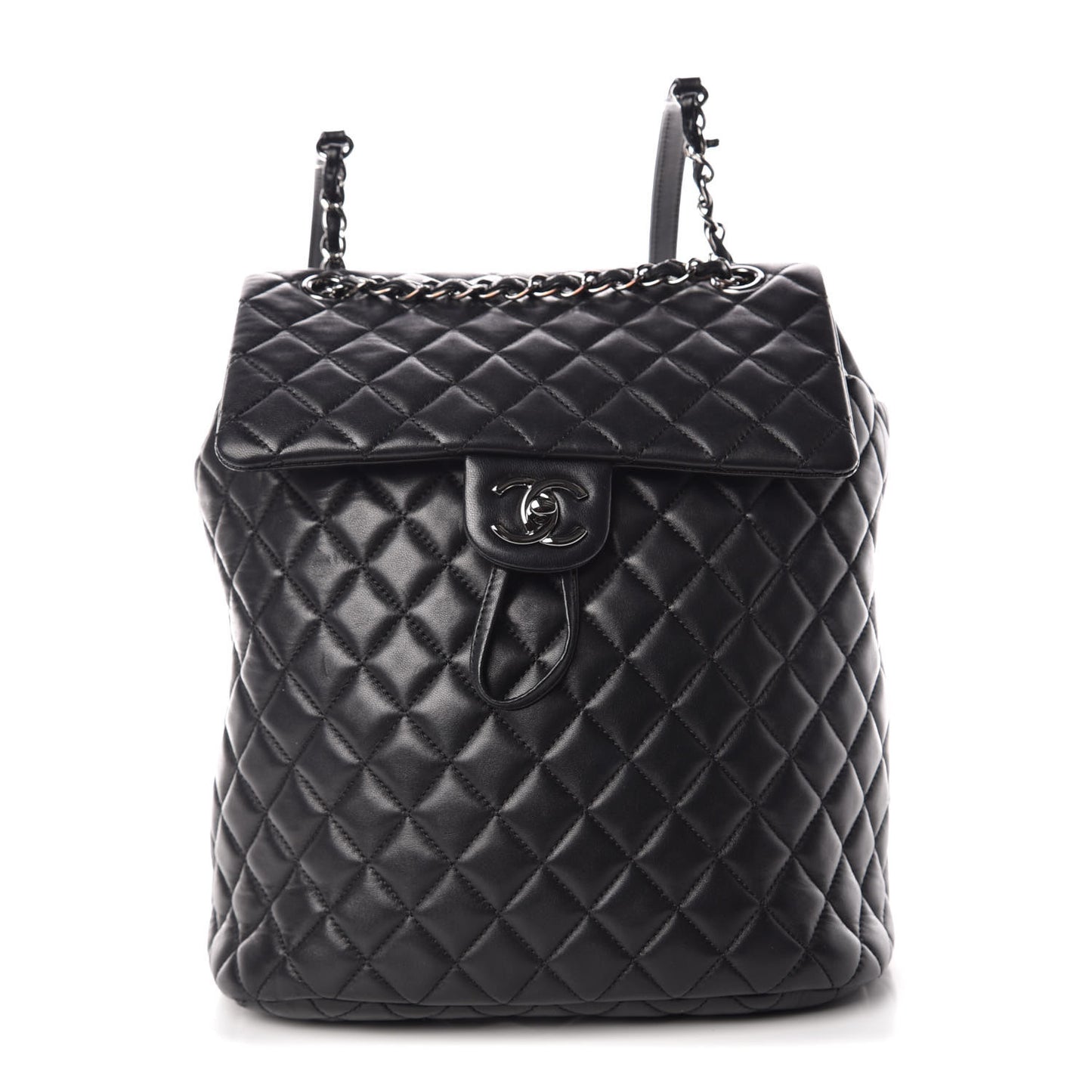 Lambskin Quilted Large Urban Spirit Backpack Black