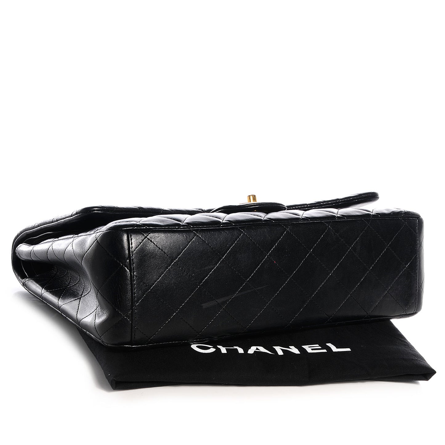Lambskin Quilted Maxi Double Flap Black