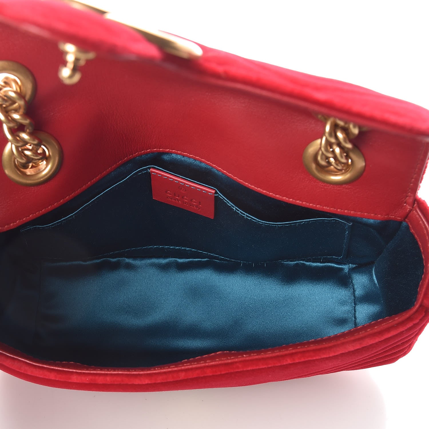Gucci Velvet Matelasse Mini GG Marmont Shoulder Bag Hibiscus Red 5 of 10