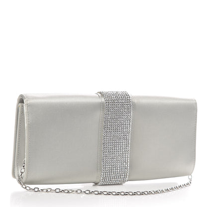 Dolce & Gabbana DOLCE & GABBANA Satin Crystal Miss Sparkle Chain Clutch Silver 3 of 10