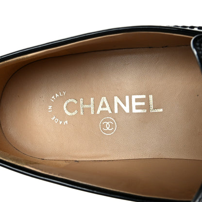 Chanel Shiny Calfskin Logo Loafers 40.5 Black 7 of 11
